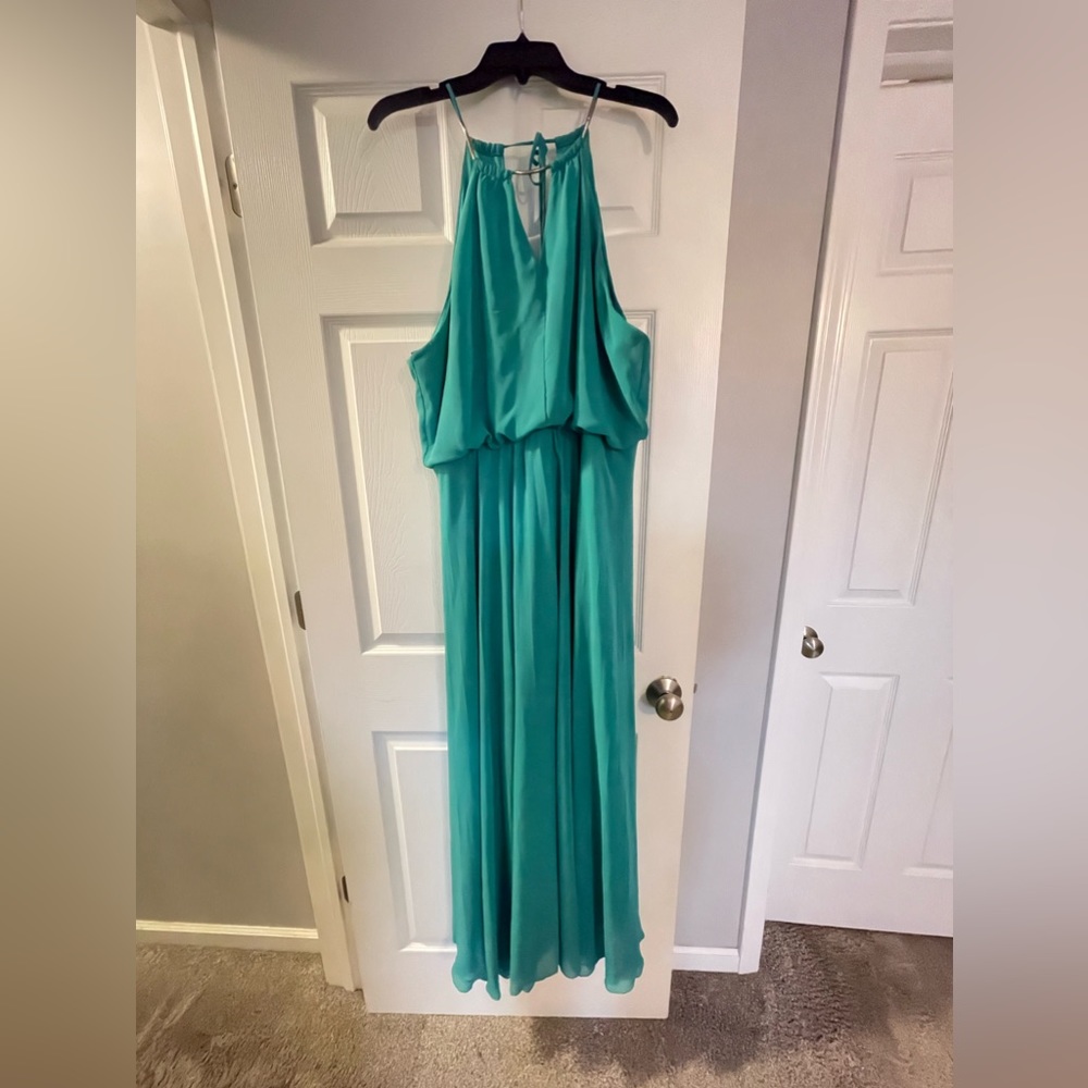 Turquoise Bisou Bisou flowy summer dress size 16